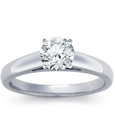 Cathedral Engagement Ring in 18k White Gold